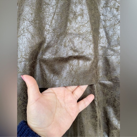 PLANET By LAUREN G VEGAN LEATHER CUT OUT METALLIC JACKET LARGE /1 - Picture 12 of 15